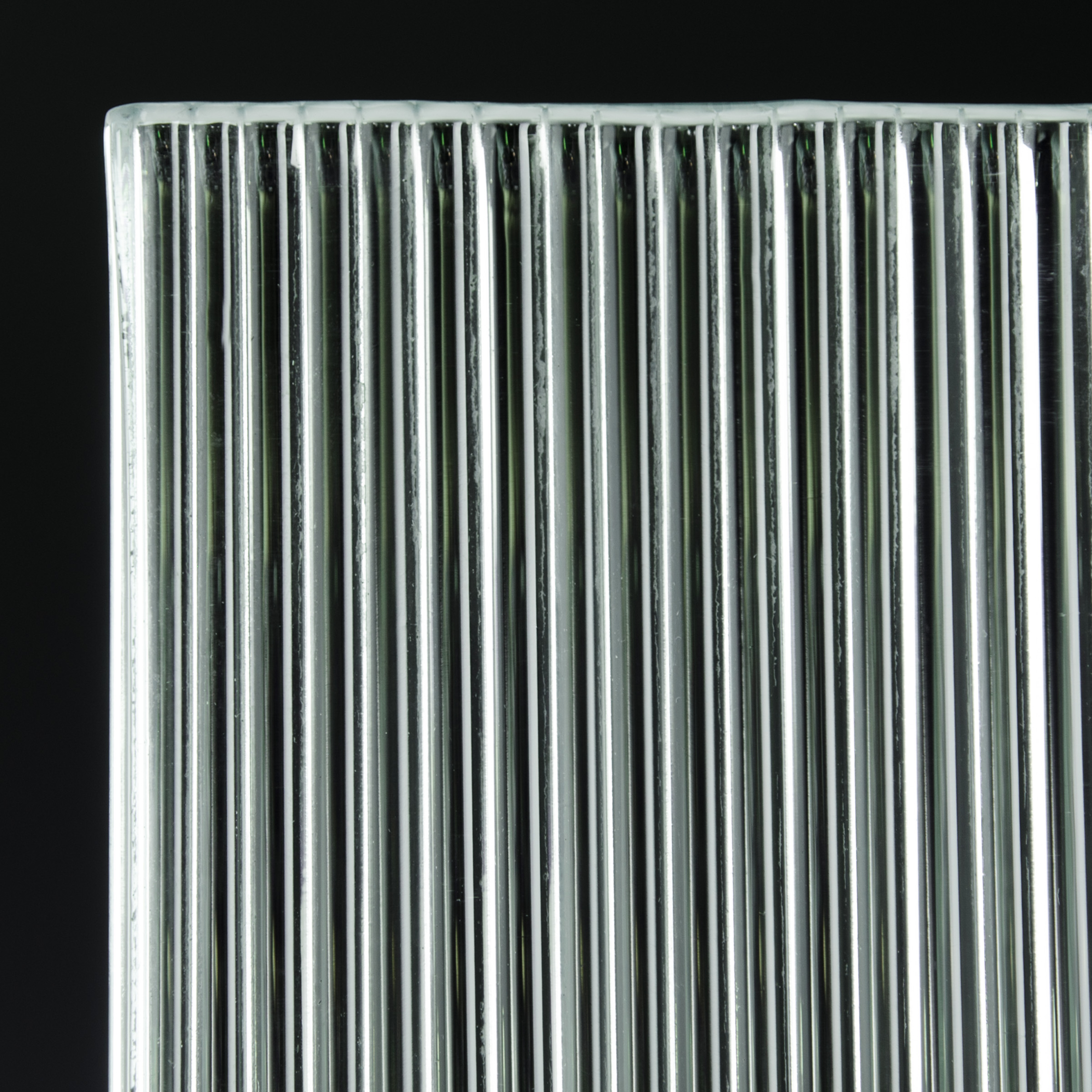 Fluted Low Iron Silvered Glass by Nathan Allan Glass Studios